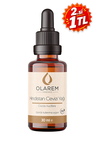 olarem essence Hindistan Cevizi Yağı (Cocos nucifera) Soğuk Sıkım Sabit Yağ 3...