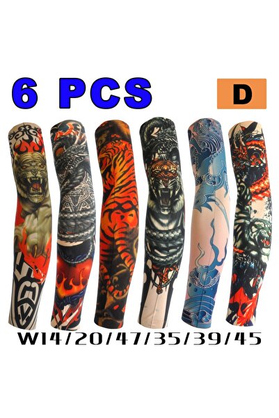 Choice6 D 6 Pcs Tattoo Sleeves Sun Protection Men Women Summer Seamless Arm C...