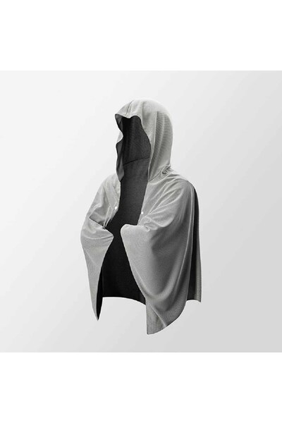 Choice4 60x145cm Grey 1pc Quick Dry Shawl Sports Coldproof Hooded Headband Ca...