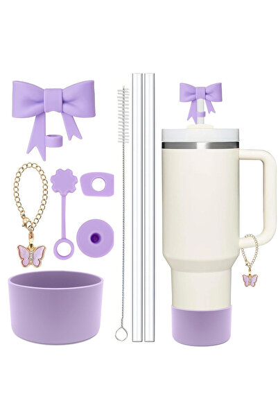 Choice6 Purple-Bow-9pcs 9pcs Cup Accessories for Stanley Spill Proof Stopper ...