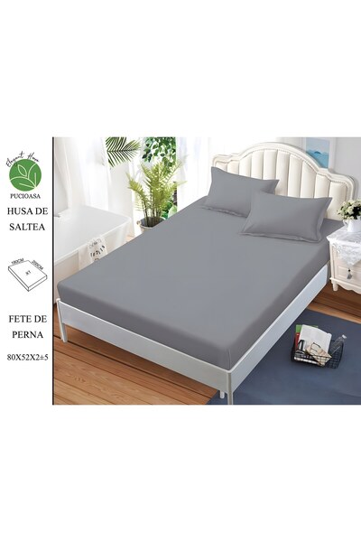 naniland.ro Finet Unicolor Bed Cover 2 Persons 3 Pieces with Stretchy 180x200...