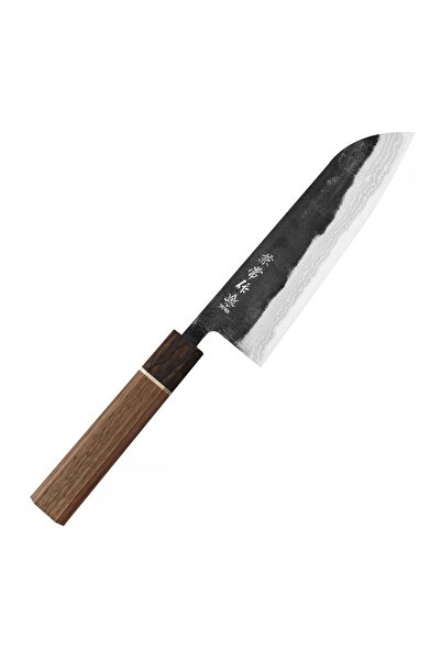 Kanetsune seki Cutit Santoku Kanetsune, 17 cm, otel Shirogami#2, maner lemn n...