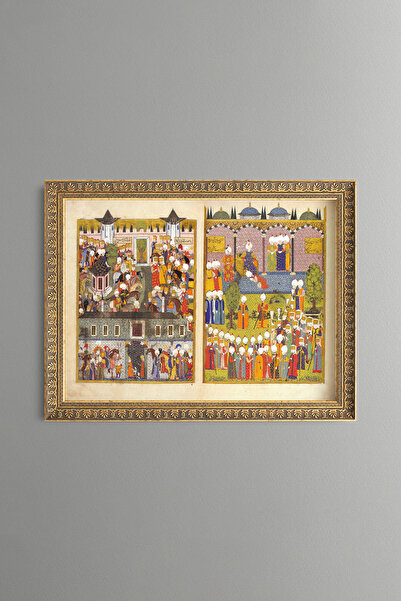 epiqart Ottoman Miniature Art - Vintage Patterned Painting - Fine Model