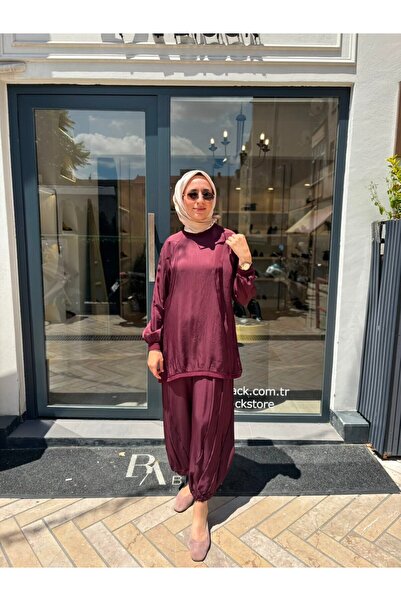 MissWhence 39022 Şalvar Pantolonlu Kadın Takım Bordo