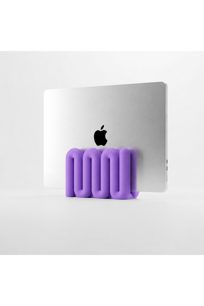 Dikey Laptop Standı Macbook Uyumlu - Notebook Tutucu Masaüstü Düzenleyici - Mor