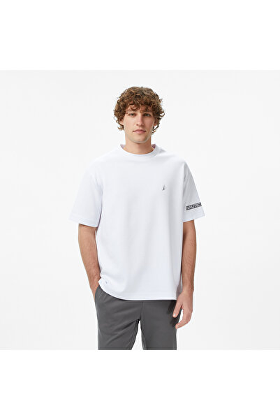 Nautica Erkek Beyaz Oversize T-Shirt
