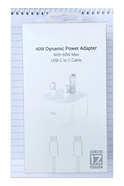 Generic 40W Dynamic Power Adapter With 60W Max With USB-C to C Cable for iPho...