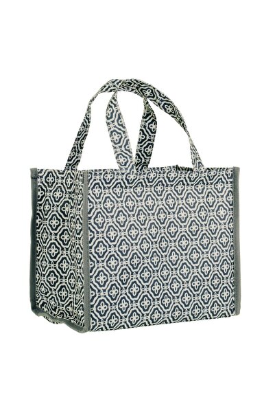 Z Store Geantă termoizolantă pentru alimente cu model, alb și gri, 29x13x23cm