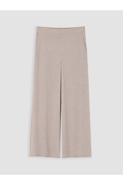 LC Waikiki Lcwaikiki Classic Gray Women's Pants with Elastic Waist Modal Blend