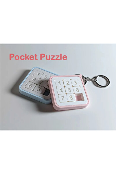 Printona Kaydırmalı Sayı Bulmacası Anahtarlık, Mini Zeka Oyunu Puzzle Charm ,...