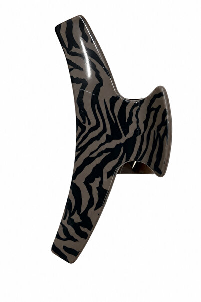 Jack Ferrero Brown Zebra Patterned Oversized Hair Clip Stylish and Convenient...