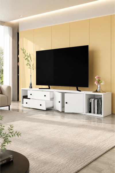 nettrends.net the new trend of shopping Modern Beyaz TV Ünitesi 2 Çekmeceli 2...