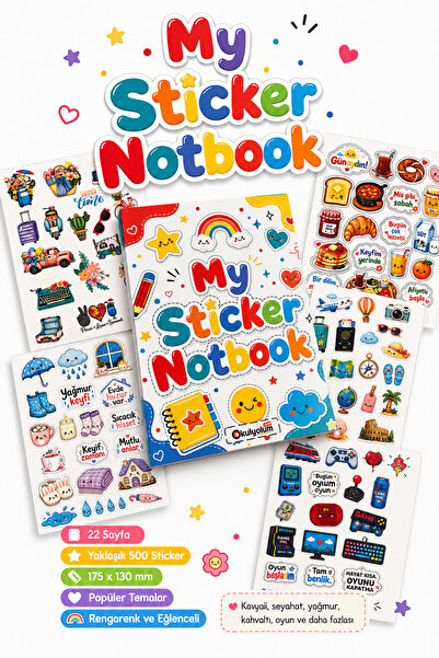 okulyolum Popular Figures Vibrant Color Printed Sticker Notebook