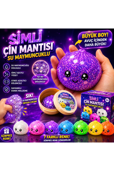 ŞOKİTO Simli Çin Mantısı Squishy Oyuncak | Yumuşak Sık Bırak Anti Stres Duyus...