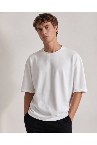 CANMODA Tricou alb supradimensionat cu imprimeu pisică samurai japoneză, 100% bumbac