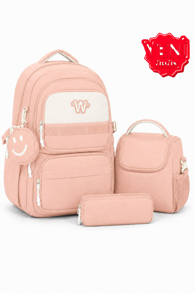 Freedom 4-Piece Satin Fabric Waterproof Primary School Bag Set with Lunch Bag...