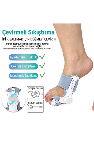 KEMOVE Ortopedik Makaralı Halluks Valgus Ateli - Ayak Başparmak Kemik Çıkıntı...