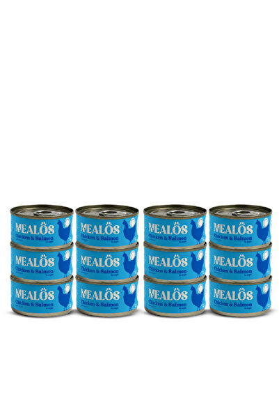 MEALOS Milos Canned Wet Cat Food with Chicken and Salmon in Jelly 80g-12 Pcs