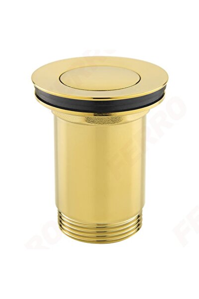 FERRO DRAIN VALVES S283G Βαλβίδα νιπτήρος G5/4 με υπερχείλιση Χρυσή