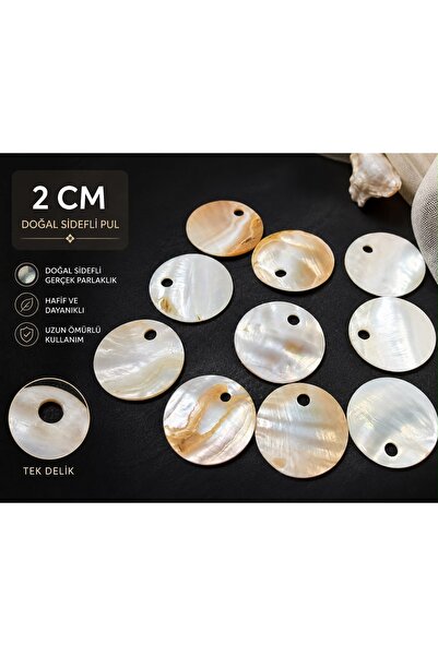 Bi hızlı 20mm Doğal Sedefli Pul Süsleme Pulu Elbise Pulu (yaklaşık 22 adet)