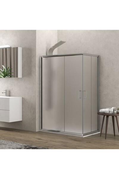 Karag New Flora 100 Καμπίνα τετράγωνη με fabric κρύσταλλο & Συρόμενη Πόρτα 70...