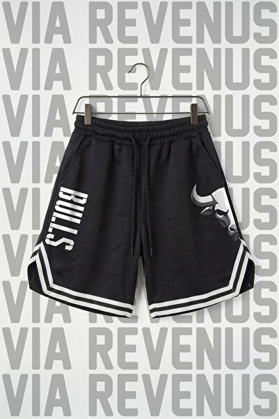 Vordevia Bulls Printed Unisex Vortex Fabric Sports Training Shorts with Strip...