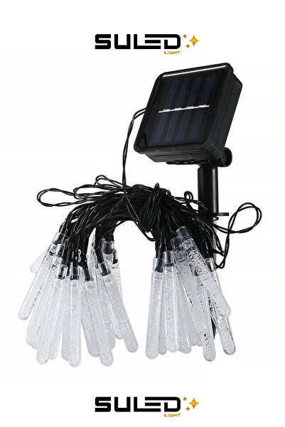 SULED Kristal Çubuklar 5 Metre 20 Led Solar Enerjili Bahçe Aydınlatması Led Işık Gün Işığı Dekoratif İç & Dış Mekan