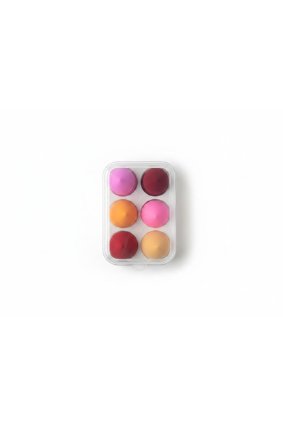 max elegance 6-Piece Makeup Sponge Set with Storage Box - Multi-Colored