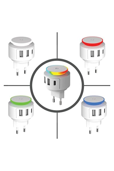 Jumbo Încărcător fast charge USB + Type-C, 2 porturi, alb, pentru telefon și ...