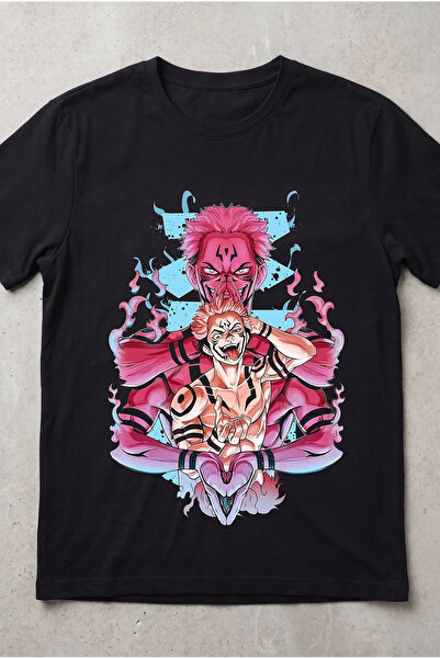 Silkensoul Jujutsu Kaisen Sukuna Anime Printed Standard Cut Unisex Tshirt