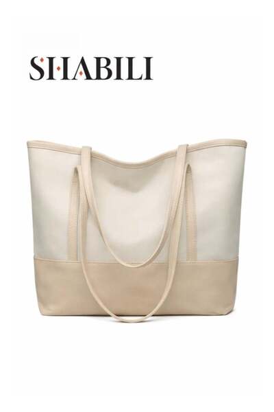 SHABILI Women's Large Capacity Shopping Bag, Ladies Zipper Closure Handbag To...