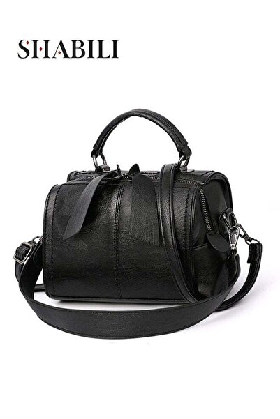 SHABILI Women PU Shoulder Bag Crossbody Satchel Tote Handbag Barrel Shape wit...