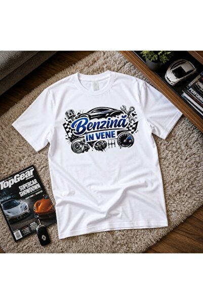 OEM Tricou personalizat cu mesaj: "Benzina în vene", pasionați de mașini, 100...