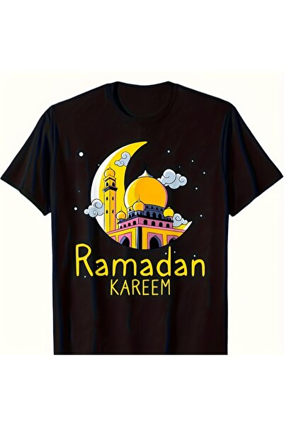 212Wear تي شيرت رجالي بتصميم رمضان كريم مع مسجد وهلال، قميص بطباعة إسلامية، ي...