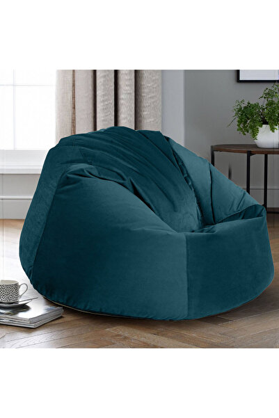 In House Niklas Velvet Bean Bag Chair - Small - Dark Turquoise