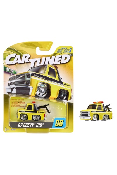 Hot Wheels x Sinsay شاحنة سحب صفراء MGAE CarTuned S3 1987 Chevy C10