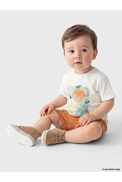 LC Waikiki Trendlucky Baby Boy T-Shirt and Shorts Set with Print by Difference