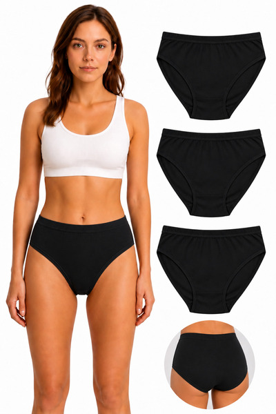 westicgiyim Biyeli Bato Women's Panties 3-Pack 100% Cotton Wide Fit High Wais...
