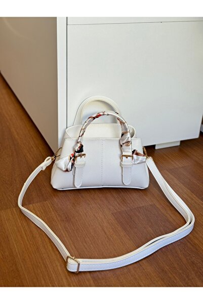 Bagnest Mini Size Women's Hand and Shoulder Bag with Scarf Detail