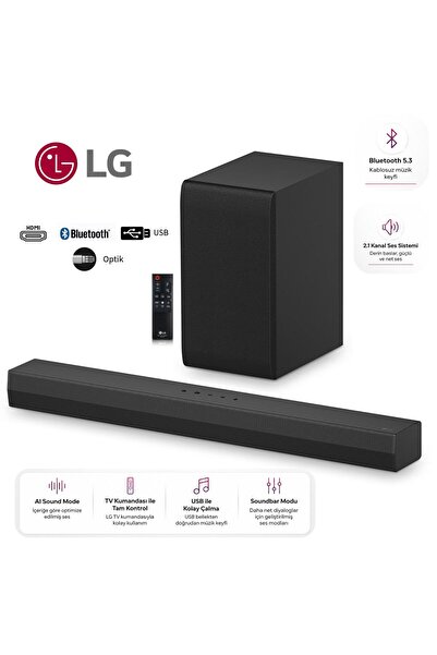 LG 300W Soundbar & Ev Sienama Sistemi 2.1 kanal çevresel ses, Dolby Audio 2.1...