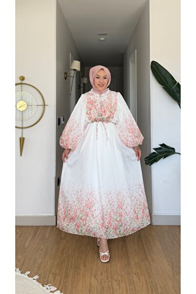 NİLNUR MODA فستان نسائي من التول بنمط الأزهار من Viral Amor للموسم الجديد