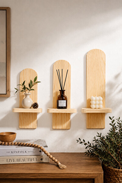 Trend Kitchen Arvela Set of 3 Wooden Wall Shelves