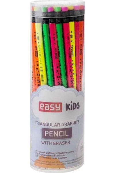 easy as Set de creioane Easy Pencil HB cu radieră 48 bucăți