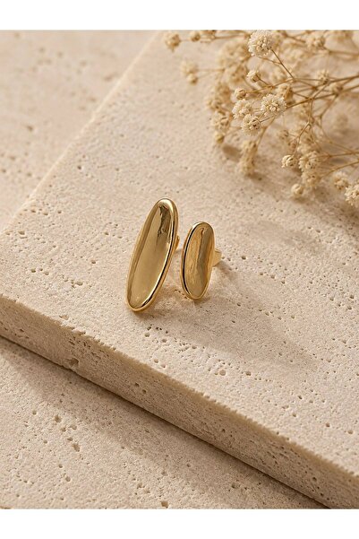 PELKAN ATELİER Aura Ring |   Asymmetric Oval Gold Adjustable Women's Ring