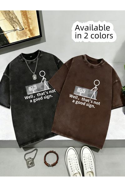 Little YELLOW Duck 230g Men's Washed Distressed Cotton Short-sleeved T-shirt ...