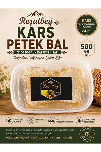 REŞATBEY BS Reşatbey Kars Petek Bal 500 Gr | Yöresel Petek Bal