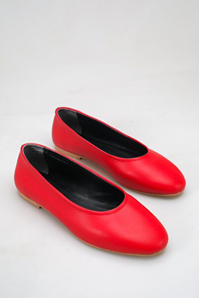 Ayakkabı Delisiyim Red Women's Ballerina Flats Round Toe Comfortable Non-Slip...