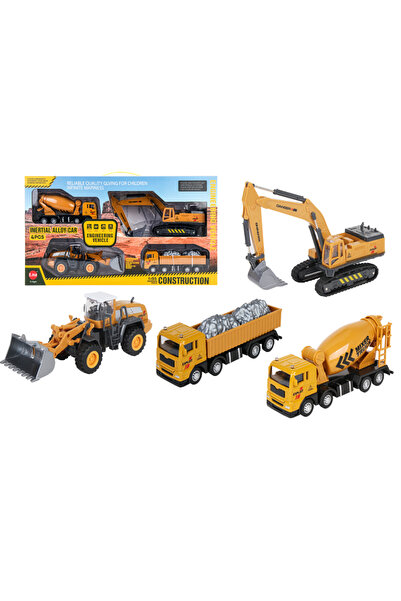 Simply Joy Set de 4 vehicule de construcții pentru copii, Simply Joy, pentru ...