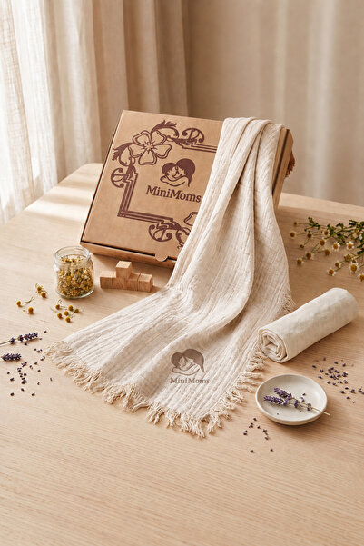 MİNİMOMS 100% Cotton 4-Layer Muslin Baby/Child Blanket 100X120 cm - Premium Q...