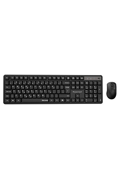 POWERTECH set ασύρματο ποντίκι & πληκτρολόγιο PT-1541, 2.4GHz, αθόρυβο, μαύρο